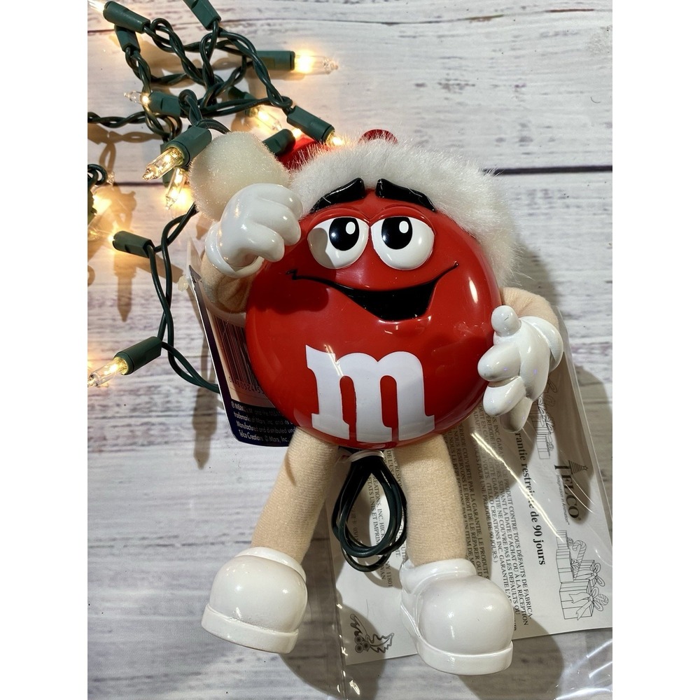 Set 3 VTG M&M‎ 1999 Animated Christmas Ornaments Plug-in Red, Blue, Green,